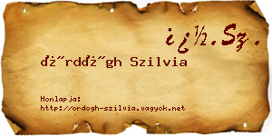 Ördögh Szilvia névjegykártya