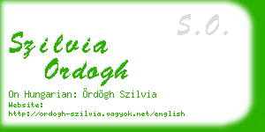 szilvia ordogh business card