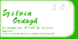 szilvia ordogh business card